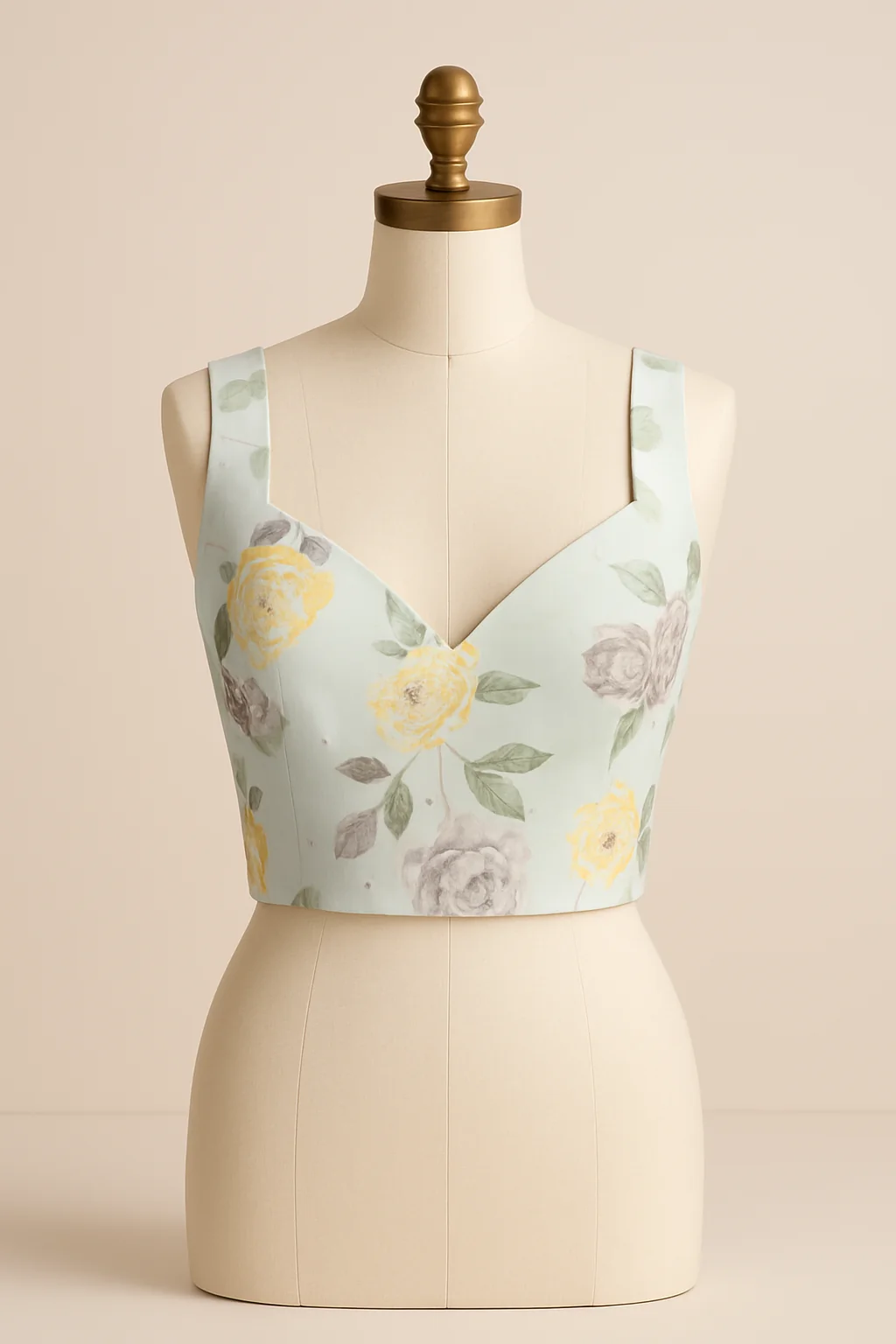 Floral print bustier top, custom made by HMN Alteration & Tailoring
